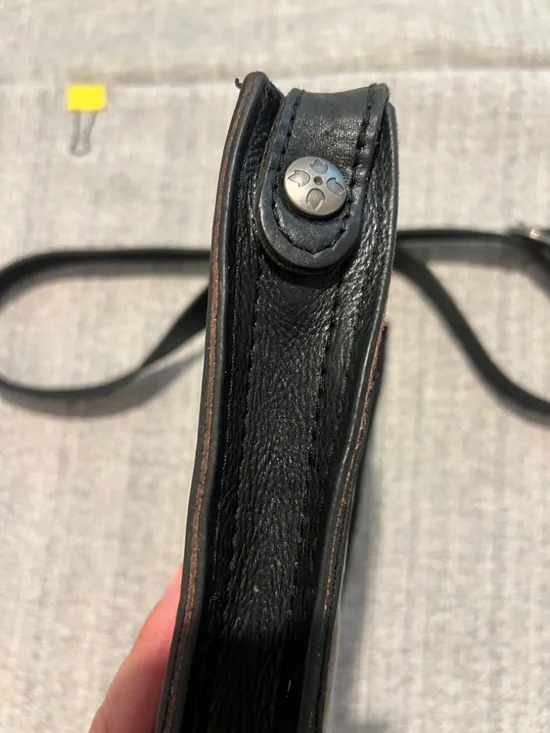 Patricia Nash Black Leather Crossbody Bag Vintage Style - Picture 7 of 15